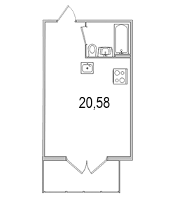 Студия 28.69 м²